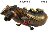 INPHIC-開光銅老鼠擺件 拉布袋鼠 工藝品家居擺設 風水家居招財裝飾品